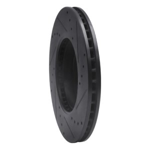 Ford Escape Brake Rotor (1) - Front Left - R1 Concepts - Drilled & Slotted - Black - `01-`07